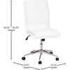 image:imageFlash Furniture Madigan Task Office Chair  Luxurious Gray LeatherSoft Upholstery  Padded MidBack and Seat  Height Adjustable Chrome Base  ArmlessWhite