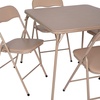 image:imageFlash Furniture Madison 5Piece Folding Card Table and Chairs Set Portable Event Table and Chairs Set BlackTan