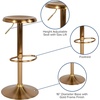 image:imageFlash Furniture Madrid Series Adjustable Height Retro Metal Barstool with Footrest Backless Adjustable Bar or Counter Height Swivel Stool GoldGold