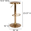image:imageFlash Furniture Madrid Series Adjustable Height Retro Metal Barstool with Footrest Backless Adjustable Bar or Counter Height Swivel Stool GoldGold