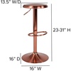 image:imageFlash Furniture Madrid Series Adjustable Height Retro Metal Barstool with Footrest Backless Adjustable Bar or Counter Height Swivel Stool GoldRose Gold