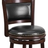 image:imageFlash Furniture Mark 29 High Cappuccino Wood Barstool with Panel Back and Black LeatherSoft Swivel SeatCappuccino