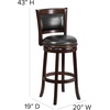 image:imageFlash Furniture Mark 29 High Cappuccino Wood Barstool with Panel Back and Black LeatherSoft Swivel SeatCappuccino