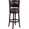 image:imageFlash Furniture Mark 29 High Cappuccino Wood Barstool with Panel Back and Black LeatherSoft Swivel SeatCappuccino
