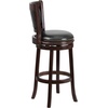 image:imageFlash Furniture Mark 29 High Cappuccino Wood Barstool with Panel Back and Black LeatherSoft Swivel SeatCappuccino