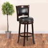 image:imageFlash Furniture Mark 29 High Cappuccino Wood Barstool with Panel Back and Black LeatherSoft Swivel SeatCappuccino