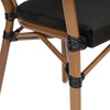 image:imageFlash Furniture Marseille IndoorOutdoor Commercial Bistro Stack Chair  Curved Arms  Black Textilene Back and Seat  NAT Bamboo Print Metal Frame  Set of 2BlackNatural Frame