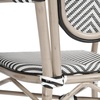 image:imageFlash Furniture Marseille IndoorOutdoor Commercial Bistro Stack Chair  Curved Arms  Black Textilene Back and Seat  NAT Bamboo Print Metal Frame  Set of 2Black  WhiteLight Natural Frame