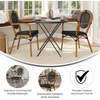 image:imageFlash Furniture Marseille IndoorOutdoor Commercial Bistro Stack Chair  Curved Arms  Black Textilene Back and Seat  NAT Bamboo Print Metal Frame  Set of 2BlackNatural Frame