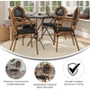 image:imageFlash Furniture Marseille IndoorOutdoor Commercial Bistro Stack Chair  Curved Arms  Black Textilene Back and Seat  NAT Bamboo Print Metal Frame  Set of 2BlackNatural Frame