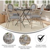 image:imageFlash Furniture Marseille IndoorOutdoor Commercial Bistro Stack Chair  Curved Arms  Black Textilene Back and Seat  NAT Bamboo Print Metal Frame  Set of 2Black  WhiteLight Natural Frame