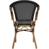 image:imageFlash Furniture Marseille IndoorOutdoor Commercial Bistro Stack Chair  Curved Arms  BlackWhite Textilene Back and Seat  LT NAT Bamboo Print Metal FrameBlackNatural Frame