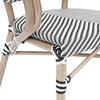 image:imageFlash Furniture Marseille IndoorOutdoor Commercial Bistro Stack Chair  Curved Arms  BlackWhite Textilene Back and Seat  LT NAT Bamboo Print Metal FrameBlack  WhiteLight Natural Frame