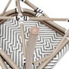 image:imageFlash Furniture Marseille IndoorOutdoor Commercial Bistro Stack Chair  Curved Arms  BlackWhite Textilene Back and Seat  LT NAT Bamboo Print Metal FrameBlack  WhiteLight Natural Frame