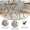 image:imageFlash Furniture Marseille IndoorOutdoor Commercial Bistro Stack Chair  Curved Arms  BlackWhite Textilene Back and Seat  LT NAT Bamboo Print Metal FrameBlack  WhiteLight Natural Frame