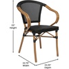 image:imageFlash Furniture Marseille IndoorOutdoor Commercial Bistro Stack Chair  Curved Arms  BlackWhite Textilene Back and Seat  LT NAT Bamboo Print Metal FrameBlackNatural Frame