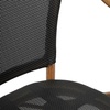 image:imageFlash Furniture Marseille IndoorOutdoor Commercial Bistro Stack Chair  Curved Arms  BlackWhite Textilene Back and Seat  LT NAT Bamboo Print Metal FrameBlackNatural Frame