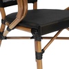image:imageFlash Furniture Marseille IndoorOutdoor Commercial Bistro Stack Chair  Curved Arms  BlackWhite Textilene Back and Seat  LT NAT Bamboo Print Metal FrameBlackNatural Frame
