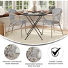 image:imageFlash Furniture Marseille IndoorOutdoor Commercial Bistro Stack Chair  Curved Arms  BlackWhite Textilene Back and Seat  LT NAT Bamboo Print Metal FrameBlack  WhiteLight Natural Frame