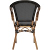 image:imageFlash Furniture Marseille IndoorOutdoor Commercial Bistro Stack Chair  Curved Arms  BlackWhite Textilene Back and Seat  LT NAT Bamboo Print Metal FrameBlackNatural Frame