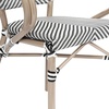 image:imageFlash Furniture Marseille IndoorOutdoor Commercial Bistro Stack Chair  Curved Arms  BlackWhite Textilene Back and Seat  LT NAT Bamboo Print Metal FrameBlack  WhiteLight Natural Frame