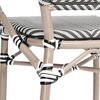 image:imageFlash Furniture Marseille IndoorOutdoor Commercial Bistro Stack Chair  Curved Arms  BlackWhite Textilene Back and Seat  LT NAT Bamboo Print Metal FrameBlack  WhiteLight Natural Frame