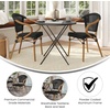image:imageFlash Furniture Marseille IndoorOutdoor Commercial Bistro Stack Chair  Curved Arms  BlackWhite Textilene Back and Seat  LT NAT Bamboo Print Metal FrameBlackNatural Frame