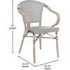 image:imageFlash Furniture Marseille IndoorOutdoor Commercial Bistro Stack Chair  Curved Arms  BlackWhite Textilene Back and Seat  LT NAT Bamboo Print Metal FrameBlack  WhiteLight Natural Frame