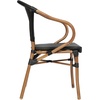 image:imageFlash Furniture Marseille IndoorOutdoor Commercial Bistro Stack Chair  Curved Arms  BlackWhite Textilene Back and Seat  LT NAT Bamboo Print Metal FrameBlackNatural Frame