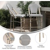 image:imageFlash Furniture Marseille IndoorOutdoor Commercial Bistro Stacking Bar Stool  Black Textilene Back and Seat  Natural Bamboo Print Metal Frame 2 PackBlack  WhiteLight Natural Frame