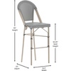 image:imageFlash Furniture Marseille IndoorOutdoor Commercial Bistro Stacking Bar Stool  Black Textilene Back and Seat  Natural Bamboo Print Metal Frame 2 PackBlack  WhiteLight Natural Frame