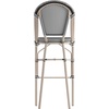 image:imageFlash Furniture Marseille IndoorOutdoor Commercial Bistro Stacking Bar Stool  Black Textilene Back and Seat  Natural Bamboo Print Metal Frame 2 PackBlack  WhiteLight Natural Frame