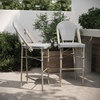 image:imageFlash Furniture Marseille IndoorOutdoor Commercial Bistro Stacking Bar Stool  Black Textilene Back and Seat  Natural Bamboo Print Metal Frame 2 PackBlack  WhiteLight Natural Frame