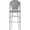 image:imageFlash Furniture Marseille IndoorOutdoor Commercial Bistro Stacking Bar Stool  Black Textilene Back and Seat  Natural Bamboo Print Metal Frame 2 PackBlack  WhiteLight Natural Frame