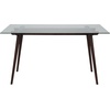 image:imageFlash Furniture Meriden 315 x 55 Rectangular Solid Walnut Wood Table with Clear Glass TopClear TopEspresso Frame