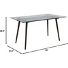 image:imageFlash Furniture Meriden 315 x 55 Rectangular Solid Walnut Wood Table with Clear Glass TopClear TopEspresso Frame