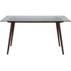 image:imageFlash Furniture Meriden 315 x 55 Rectangular Solid Walnut Wood Table with Clear Glass TopClear TopWalnut Frame