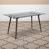 image:imageFlash Furniture Meriden 315 x 55 Rectangular Solid Walnut Wood Table with Clear Glass TopClear TopWalnut Frame