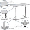 image:imageFlash Furniture Merritt SitDown StandUp Dark Wood Grain Computer Ergonomic Desk with 37375W Top Adjustable Range 29  4075Light Gray