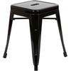 image:imageFlash Furniture Metal Dining Table Height Stool  Backless Red Kai Commercial Grade Stool  18 Inch Stackable Dining Chair  Set of 4Black