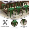 image:imageFlash Furniture Metal Dining Table Height Stool  Backless Red Kai Commercial Grade Stool  18 Inch Stackable Dining Chair  Set of 4Green