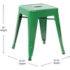 image:imageFlash Furniture Metal Dining Table Height Stool  Backless Red Kai Commercial Grade Stool  18 Inch Stackable Dining Chair  Set of 4Green
