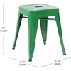 image:imageFlash Furniture Metal Dining Table Height Stool  Backless Red Kai Commercial Grade Stool  18 Inch Stackable Dining Chair  Set of 4Green