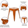 image:imageFlash Furniture Metal Dining Table Height Stool  Backless Red Kai Commercial Grade Stool  18 Inch Stackable Dining Chair  Set of 4Orange