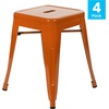 image:imageFlash Furniture Metal Dining Table Height Stool  Backless Red Kai Commercial Grade Stool  18 Inch Stackable Dining Chair  Set of 4Orange