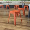image:imageFlash Furniture Metal Dining Table Height Stool  Backless Red Kai Commercial Grade Stool  18 Inch Stackable Dining Chair  Set of 4Orange