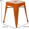 image:imageFlash Furniture Metal Dining Table Height Stool  Backless Red Kai Commercial Grade Stool  18 Inch Stackable Dining Chair  Set of 4Orange