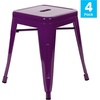 image:imageFlash Furniture Metal Dining Table Height Stool  Backless Red Kai Commercial Grade Stool  18 Inch Stackable Dining Chair  Set of 4Purple
