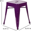 image:imageFlash Furniture Metal Dining Table Height Stool  Backless Red Kai Commercial Grade Stool  18 Inch Stackable Dining Chair  Set of 4Purple