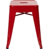image:imageFlash Furniture Metal Dining Table Height Stool  Backless Red Kai Commercial Grade Stool  18 Inch Stackable Dining Chair  Set of 4Red
